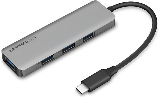 ipTIME USB허브 UC304, 그레이, 1개