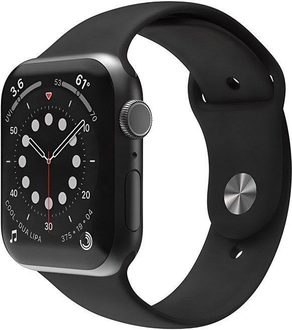 신지모루 애플워치 호환 실리콘 원버튼 스트랩, 블랙, 1개