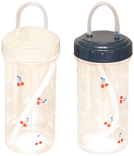 에이엘에스 실리콘 빨대물병 2종, 체리, 500ml, 2개