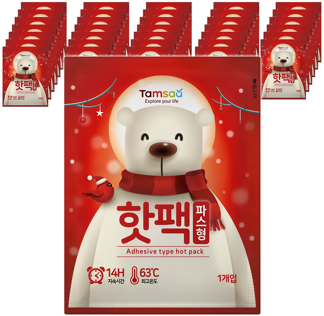 탐사 국내 생산 파스형 붙이는 타입 핫팩 40g, 35개