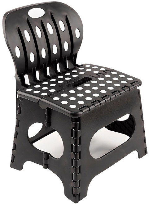 라이크하우스 접이식 의자 폴딩체어 스툴, 블랙, 1개