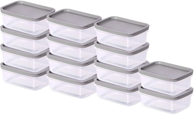 씨밀렉스 냉장고 냉동실 보관 정리 용기 그레이 소 260ml, 14개, 1세트