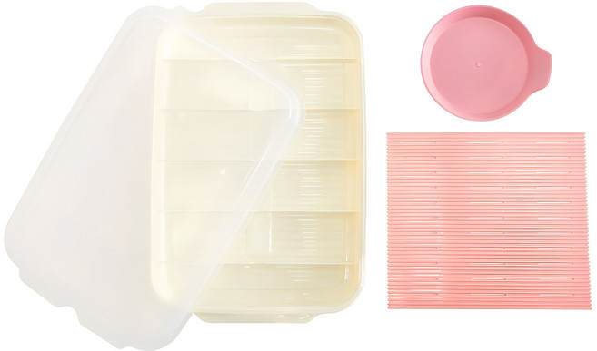 이지앤프리 김밥재료 보관용기 세트, 1세트, 보관용기 + 김밥말이 + 플레이팅 접시