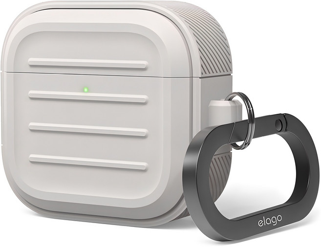 엘라고 에어팟 4 아머 행 케이스, 스톤, 1개