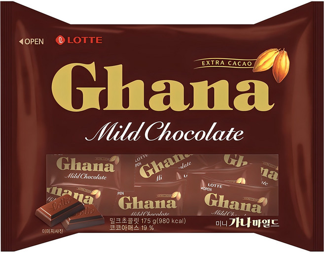 가나 마일드 초콜릿, 175g, 1개