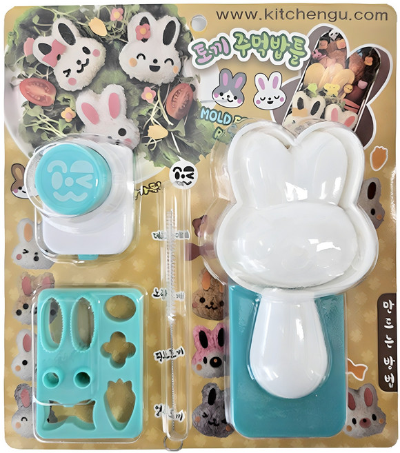 키친구 토끼 주먹밥틀 세트, 혼합색상, 1세트