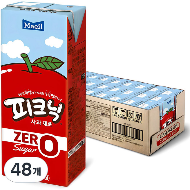 피크닉 제로 사과, 200ml, 48개