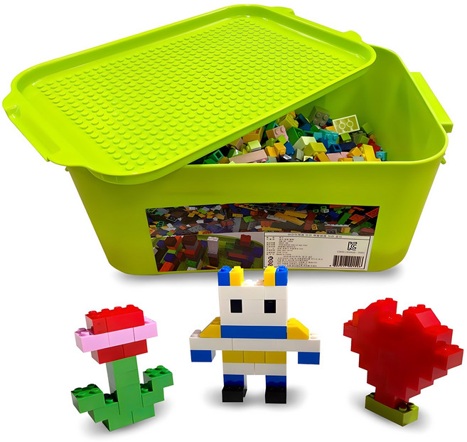 레고 호환 블럭 1000피스 + 정리함 세트, 혼합색상, 1세트