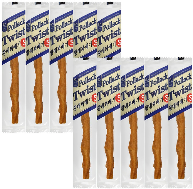 네츄럴이엑스 강아지 츄 꽈배기S, 황태, 7g, 10개