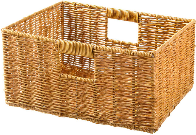 코멧 홈 내츄럴 라탄 패턴 사각 바구니 L, 1개