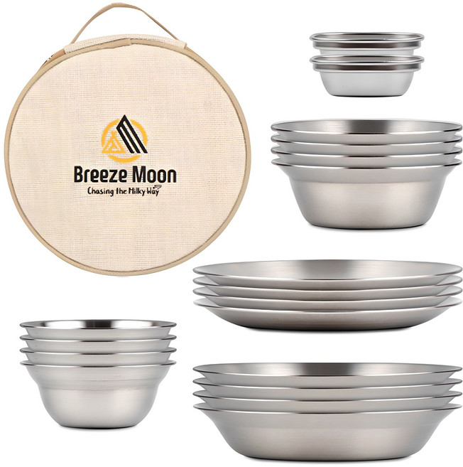 브리즈문 스테인리스 식기세트 18p, 1세트