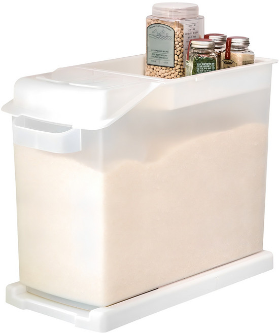 프랑코홈 슬라이딩 쌀통 25kg, 화이트, 1개