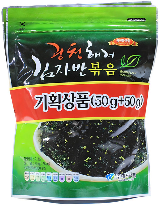 광천해저김 김자반 볶음, 50g, 2개