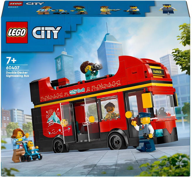 레고 시티 아동용 60407 빨간색 이층 관광버스, 1개, 혼합색상