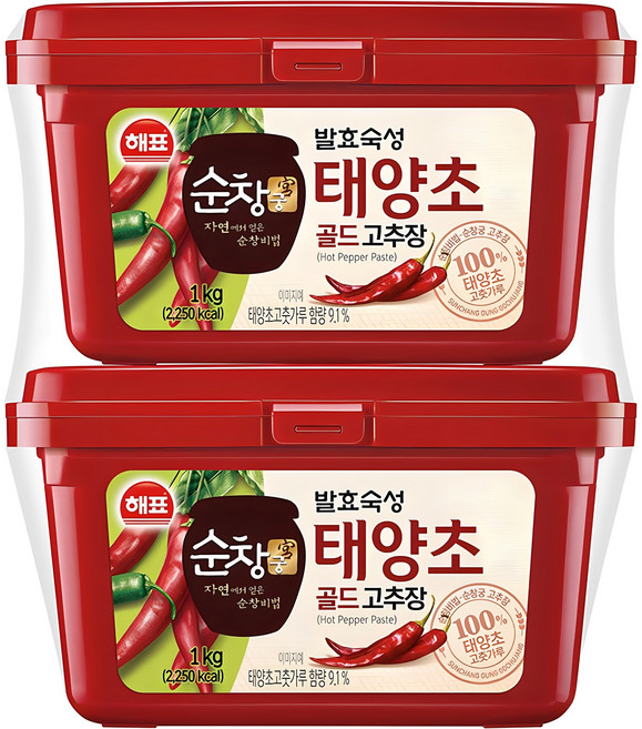 순창궁 태양초 골드 고추장, 1kg, 2개