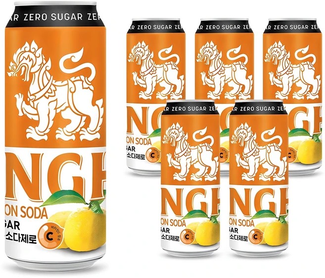 싱하 유자레몬소다 탄산음료, 330ml, 6개 - 쿠팡