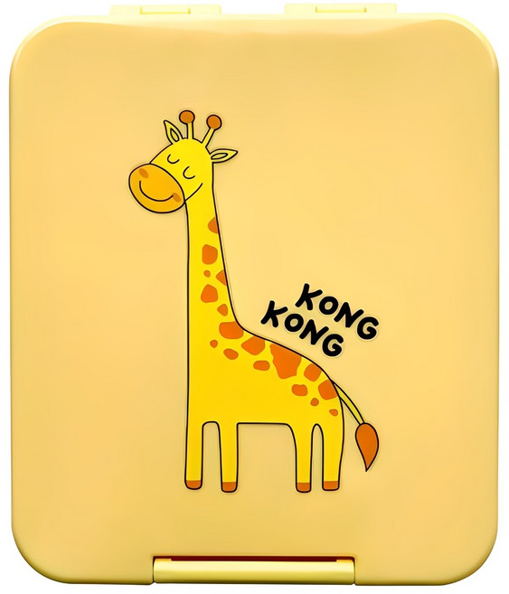 콩콩 베이비 그래픽 1단 도시락, 옐로우, 1개