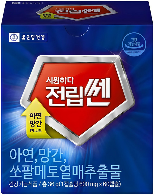 종근당건강 시원하다 전립쎈, 60정, 1개