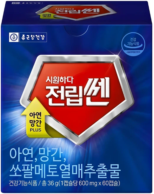 종근당건강 시원하다 전립쎈, 60정, 1개 - 쿠팡
