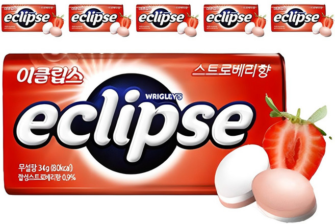 이클립스 스트로베리향 캔디, 34g, 6개