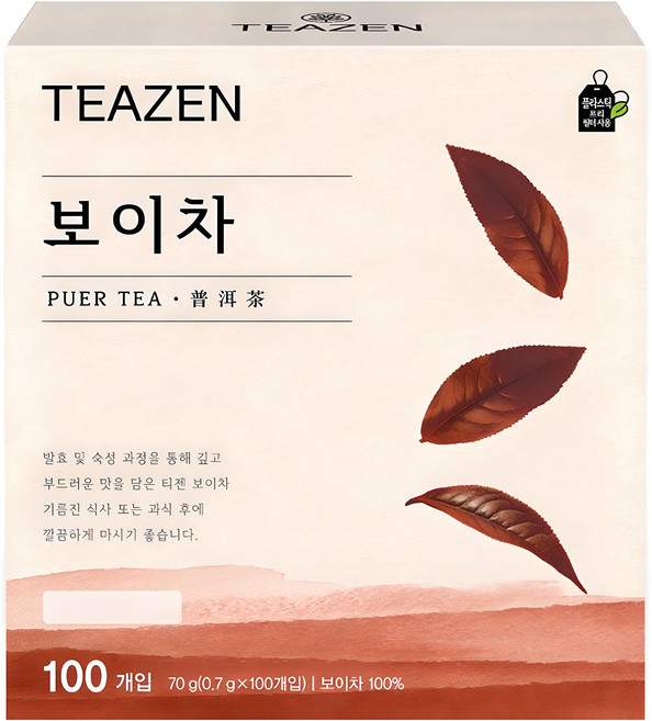 티젠 보이차, 0.7g, 100개입, 1개