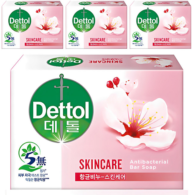 데톨 스킨케어 향균비누, 100g, 4개입
