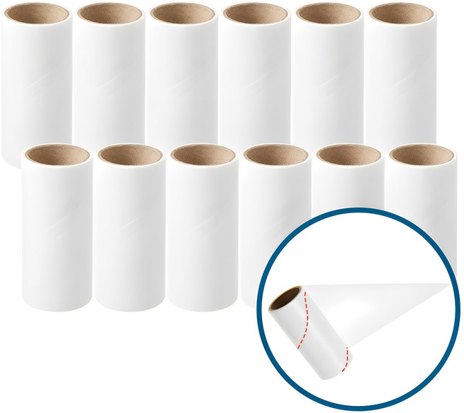 코멧 베이직 간편휴대 사선컷팅 테이프 클리너 리필 10cm x 4m, 12개