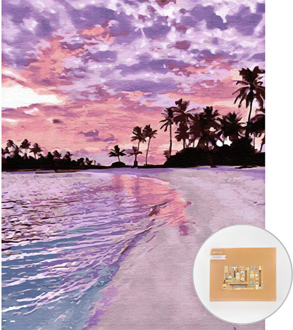 아트조이 DIY 명화 그리기 세트 40 x 50 cm 세로형, 아름다운해변, 1개