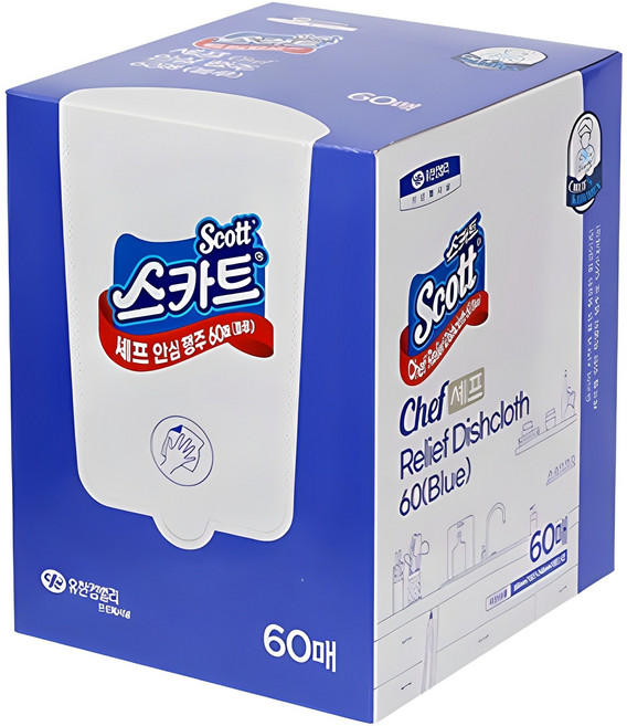 스카트 셰프 안심 행주, 60개입, 1개