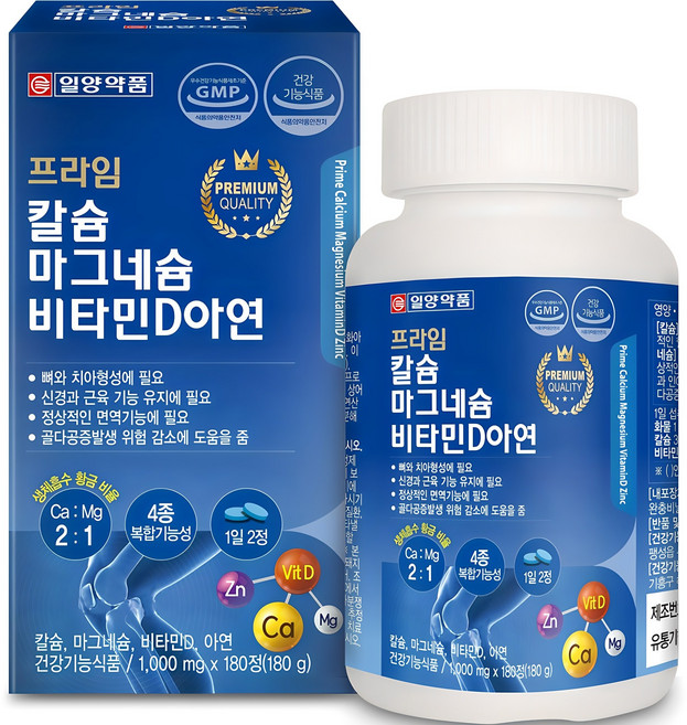 일양약품 프라임 칼슘 마그네슘 비타민D 아연, 180정, 180g, 1개