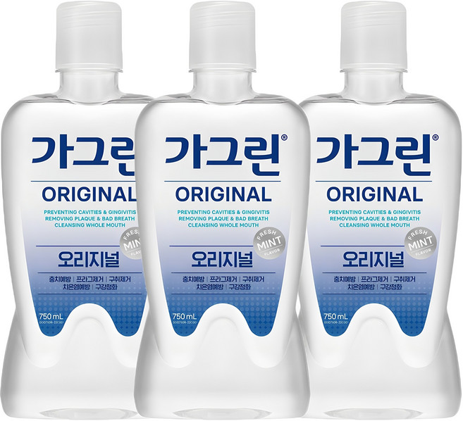 가그린 오리지널 구강청결제, 750ml, 3개