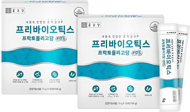 종근당 프리바이오틱스 프락토올리고당 FOS 유산균, 150g, 2개