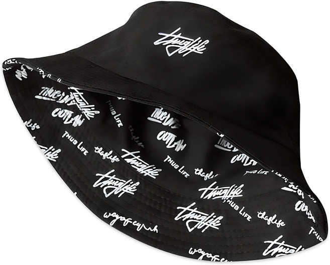 삭스판다 양면 이니셜 버킷햇 벙거지 모자