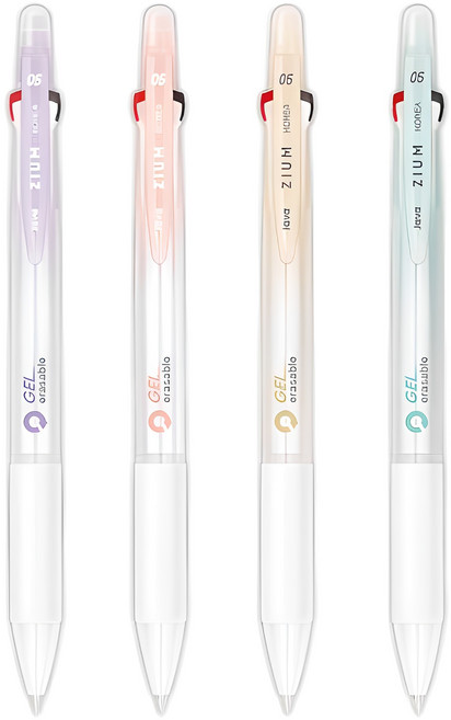 자바펜 3겔 지워지는 볼펜 4종 세트 0.5mm, 퍼플 + 베이지 + 민트 + 피치, 1세트
