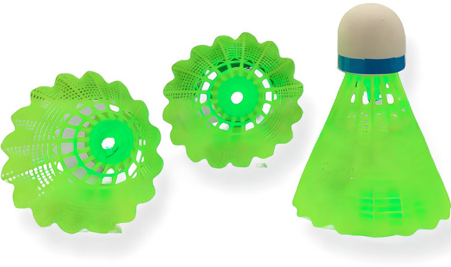 릴렉스픽 LED 야광 배드민턴 셔틀콕, 그린, 3개입, 1개
