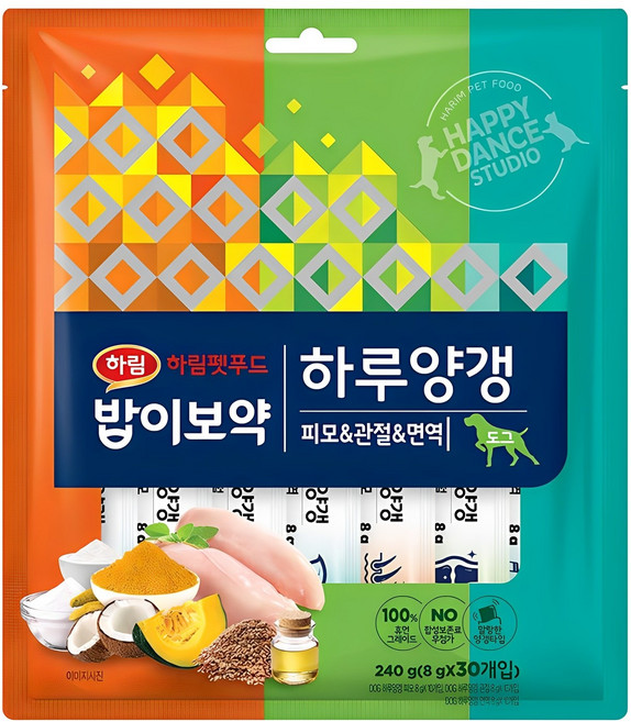 하림펫푸드밥이보약 강아지 하루양갱, 혼합맛(피모/관절/면역), 240g, 1개