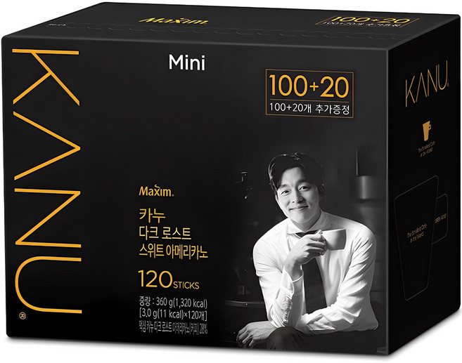 카누 콜롬비아 다크 로스트 스위트 아메리카노 원두커피믹스, 360g, 120개