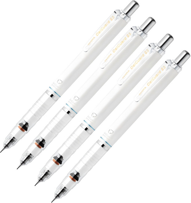 델가드 샤프펜슬 화이트, 0.5mm, 4개