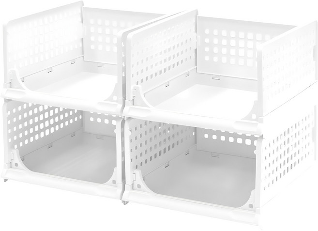 코멧 슬라이딩 리빙박스 대형, 화이트, 4개