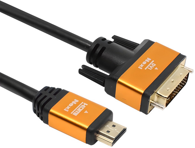 넥시 HDMI 2.0 to DVI 골드메탈 모니터 케이블 V2.0, 1개, 2m