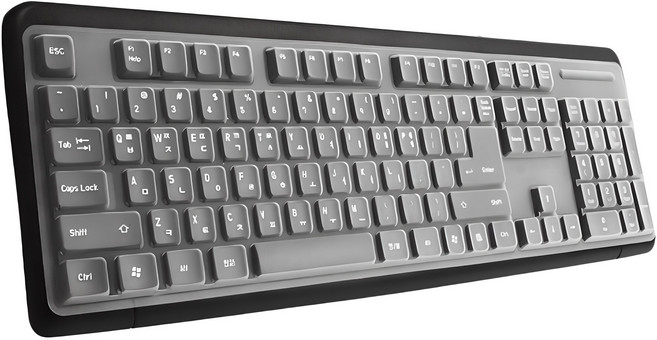 맥스틸 USB 유선 일반형 키보드 + 키스킨 세트, 블랙, MO-K100US