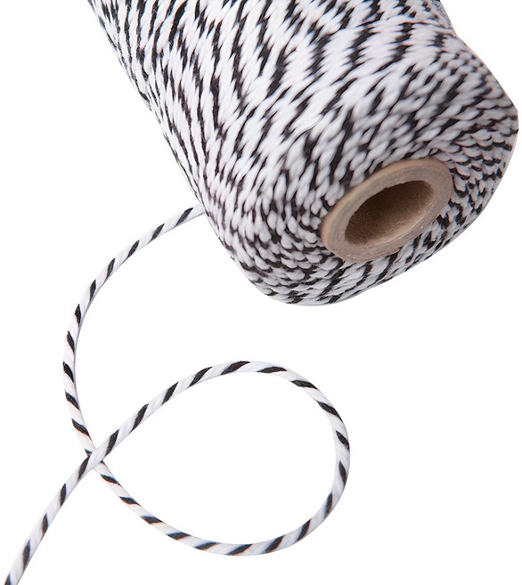 이색 트와인 끈, 검정, 100m, 1개