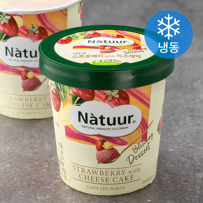 나뚜루 스트로베리 위드 치즈케익 아이스크림 (냉동), 474ml, 1개입, 1개