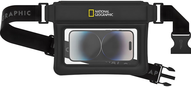 스킨플레이어 내셔널지오그래픽 모바일 방수 크로스백, 블랙, 1개