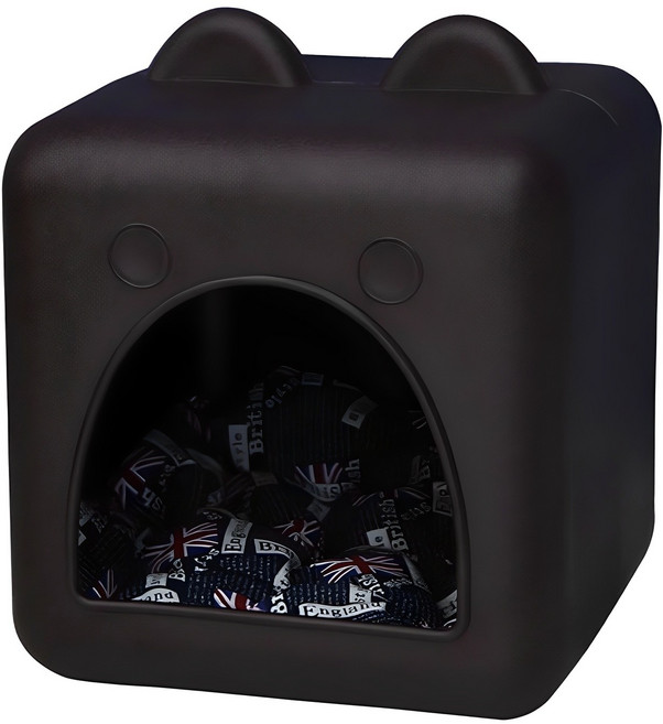 레드퍼피 리첼 펫 하드하우스 방석포함, 다크초코, 1개