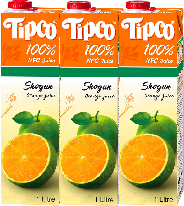 팁코 쇼군 오렌지 주스, 1L, 3개