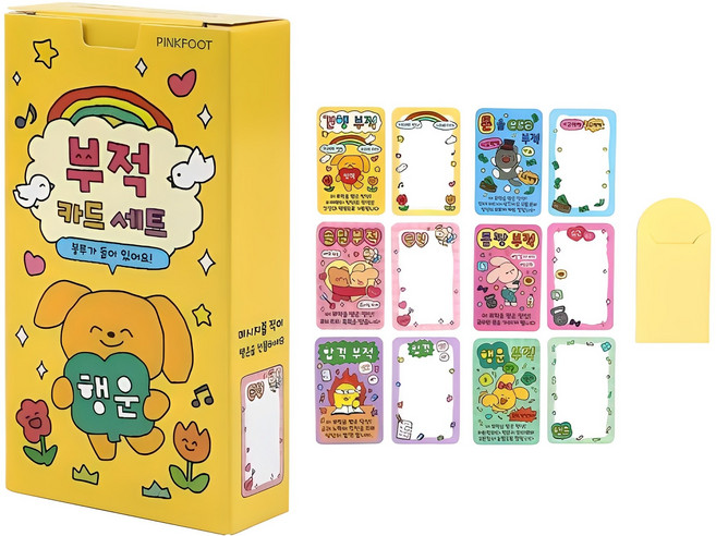 핑크풋 6000 부적 카드 세트, 혼합색상, 1세트