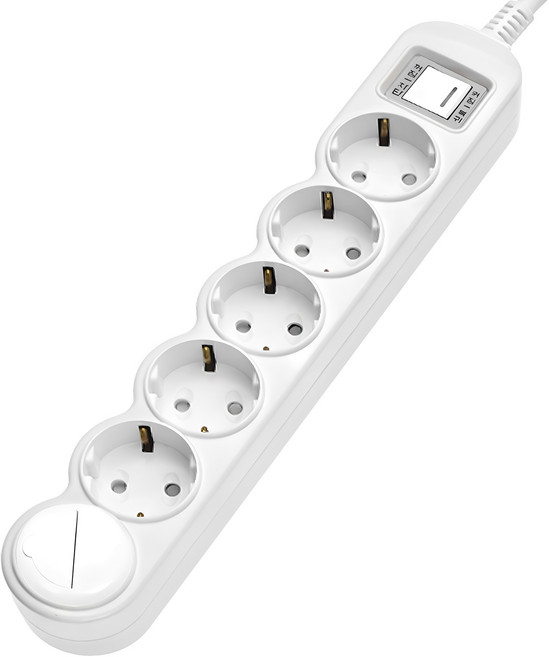 에코파워탭 국내 제조 과부하차단 멀티탭 6구 EPM-L306 + 안전커버, 1.5m, 1세트