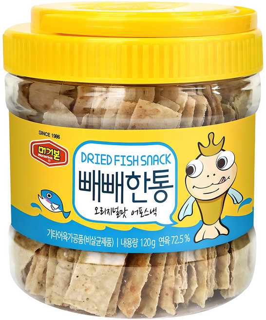 머거본 빼빼한통 오리지널맛 어포스낵, 120g, 1개
