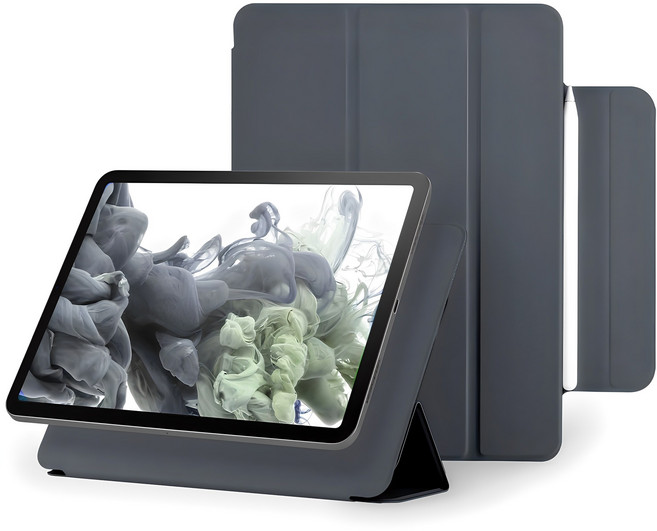 구스페리 마그네틱 폴리오 애플펜슬 커버 아이패드 케이스, 다크그레이, 1개